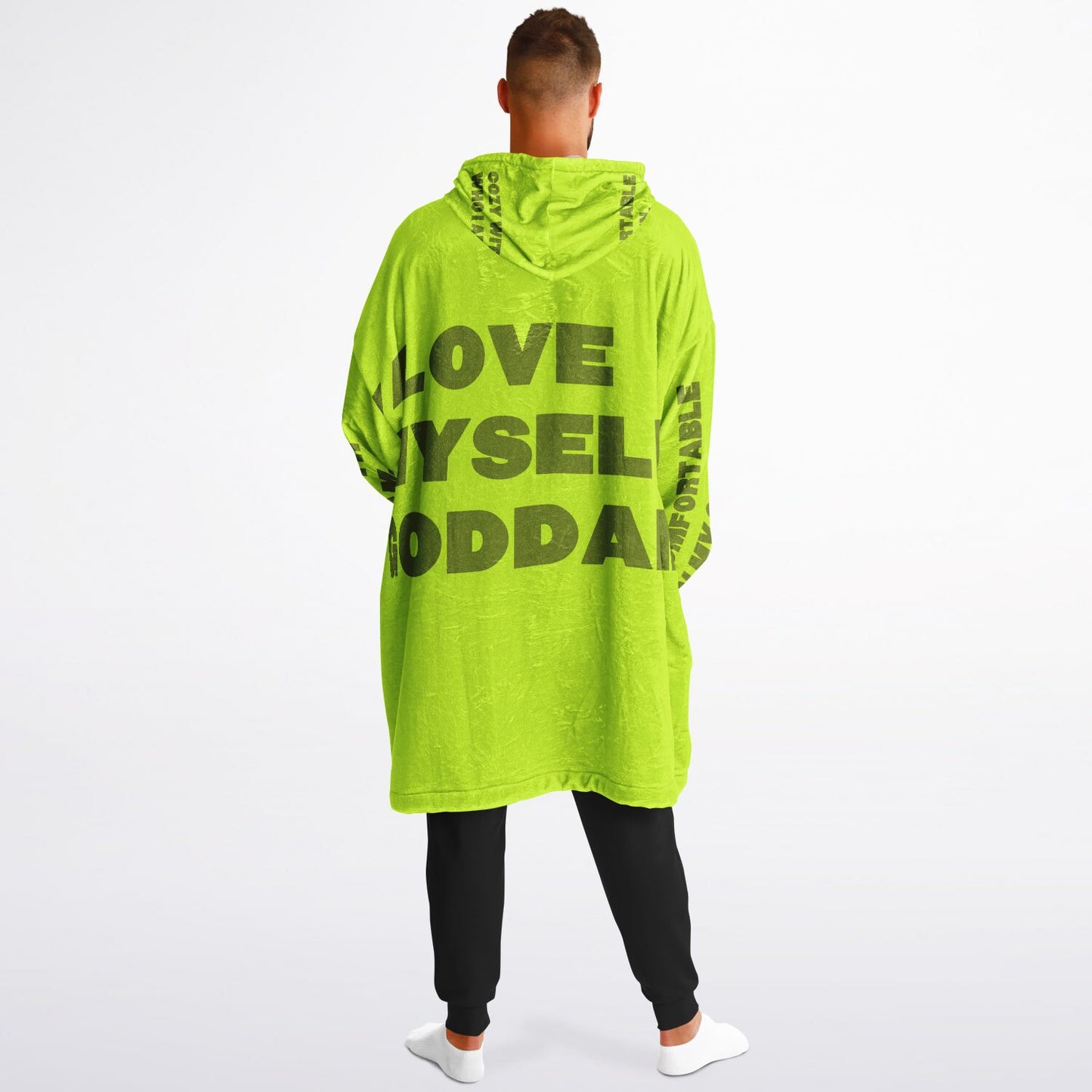 Cozy Lyrics Hoodie Blanket | Snug Hoodie Green