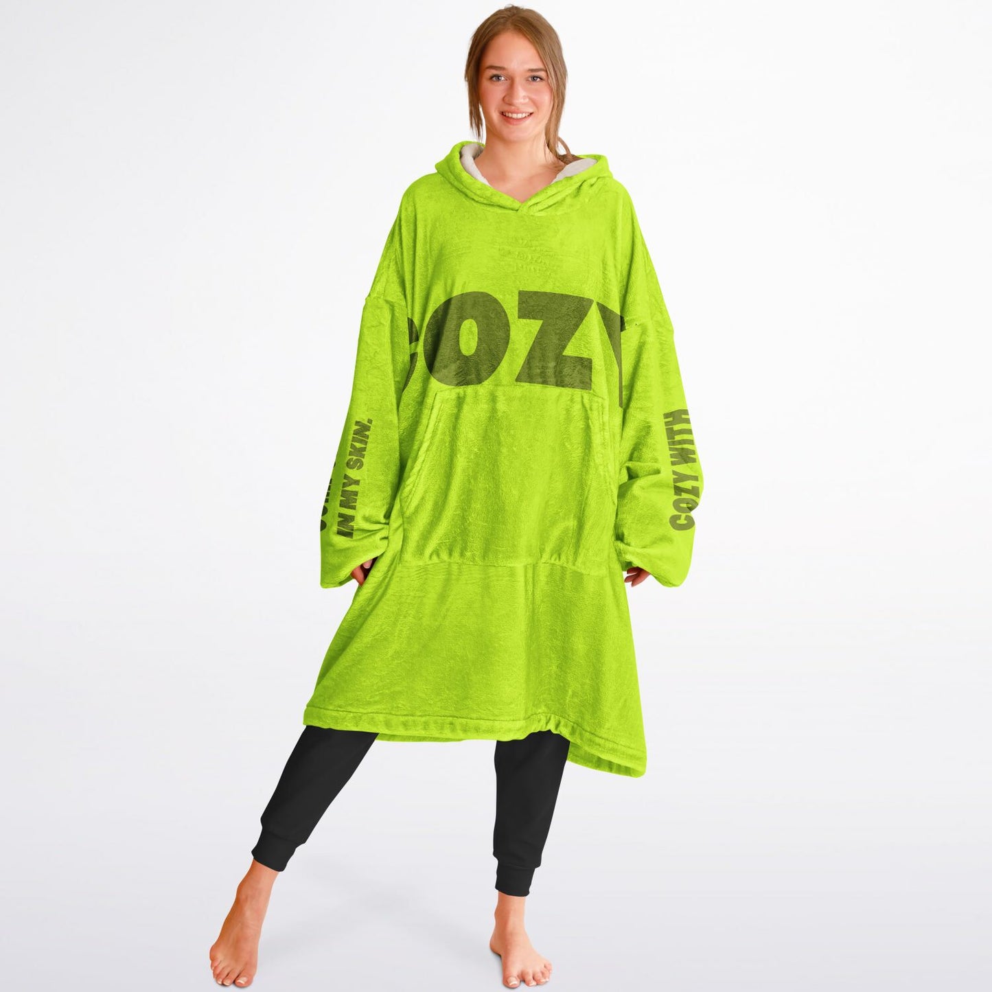 Cozy Lyrics Hoodie Blanket | Snug Hoodie Green