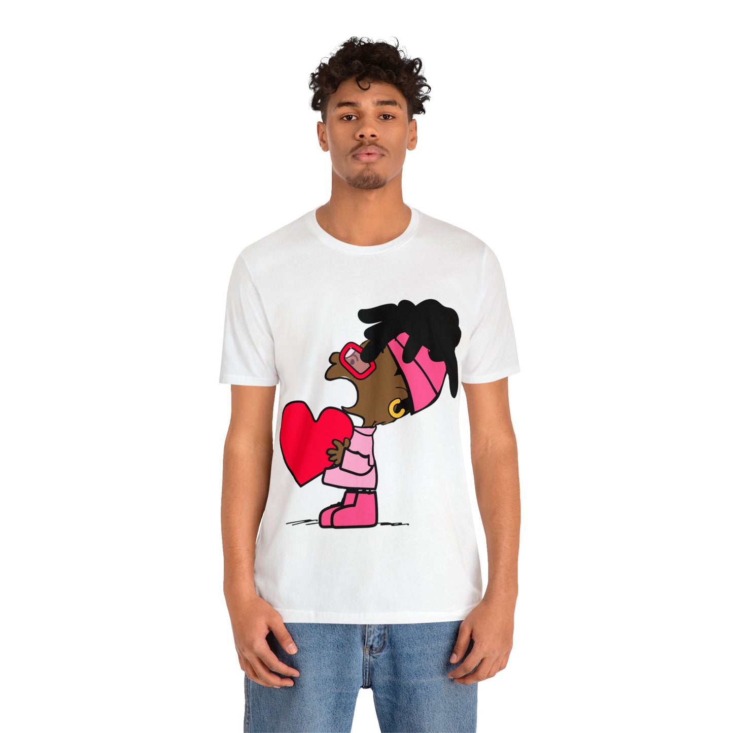 Black Charlie Brown Characters Valentine's Day Tee Shirt