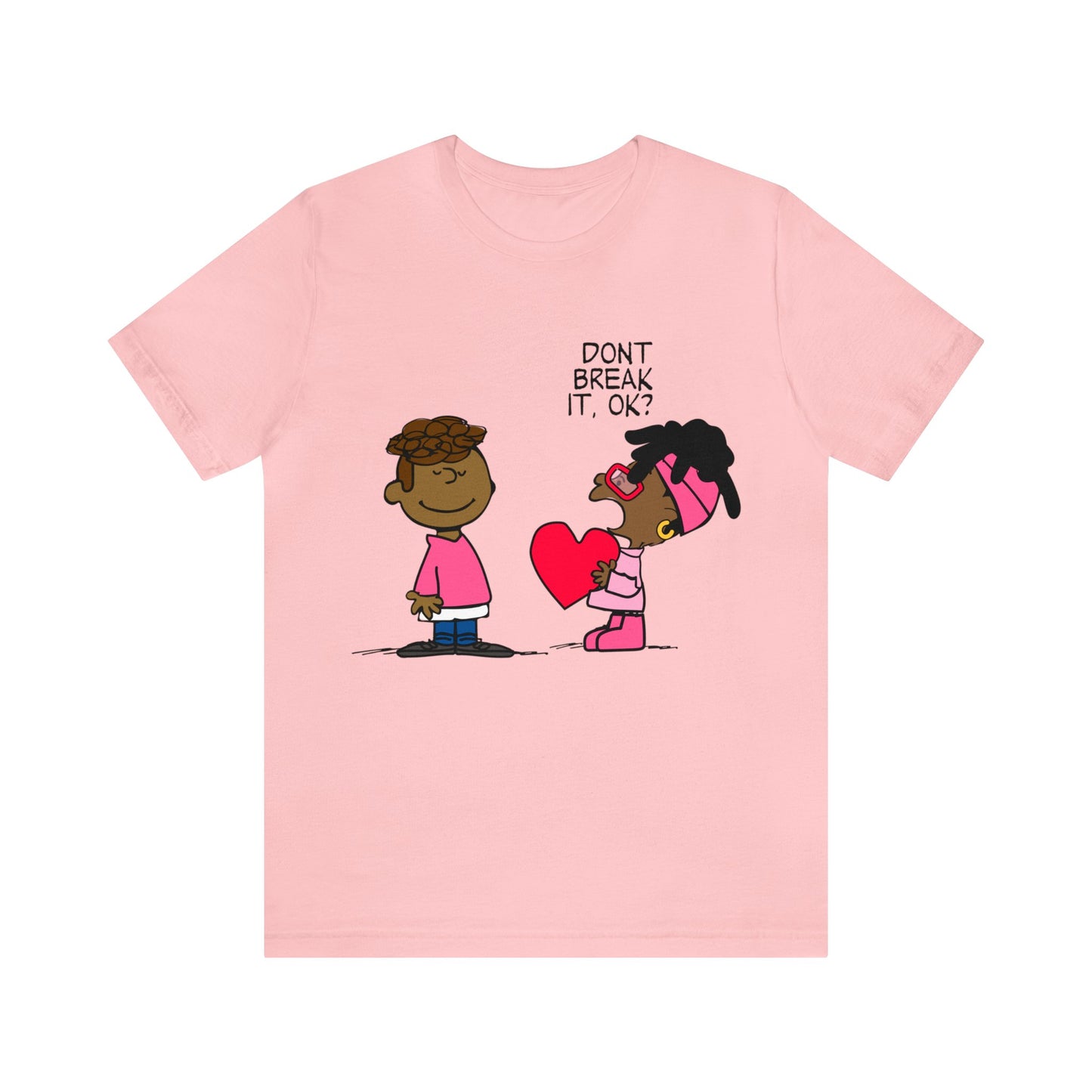 Black Charlie Brown Characters Valentine's Day Tee Shirt