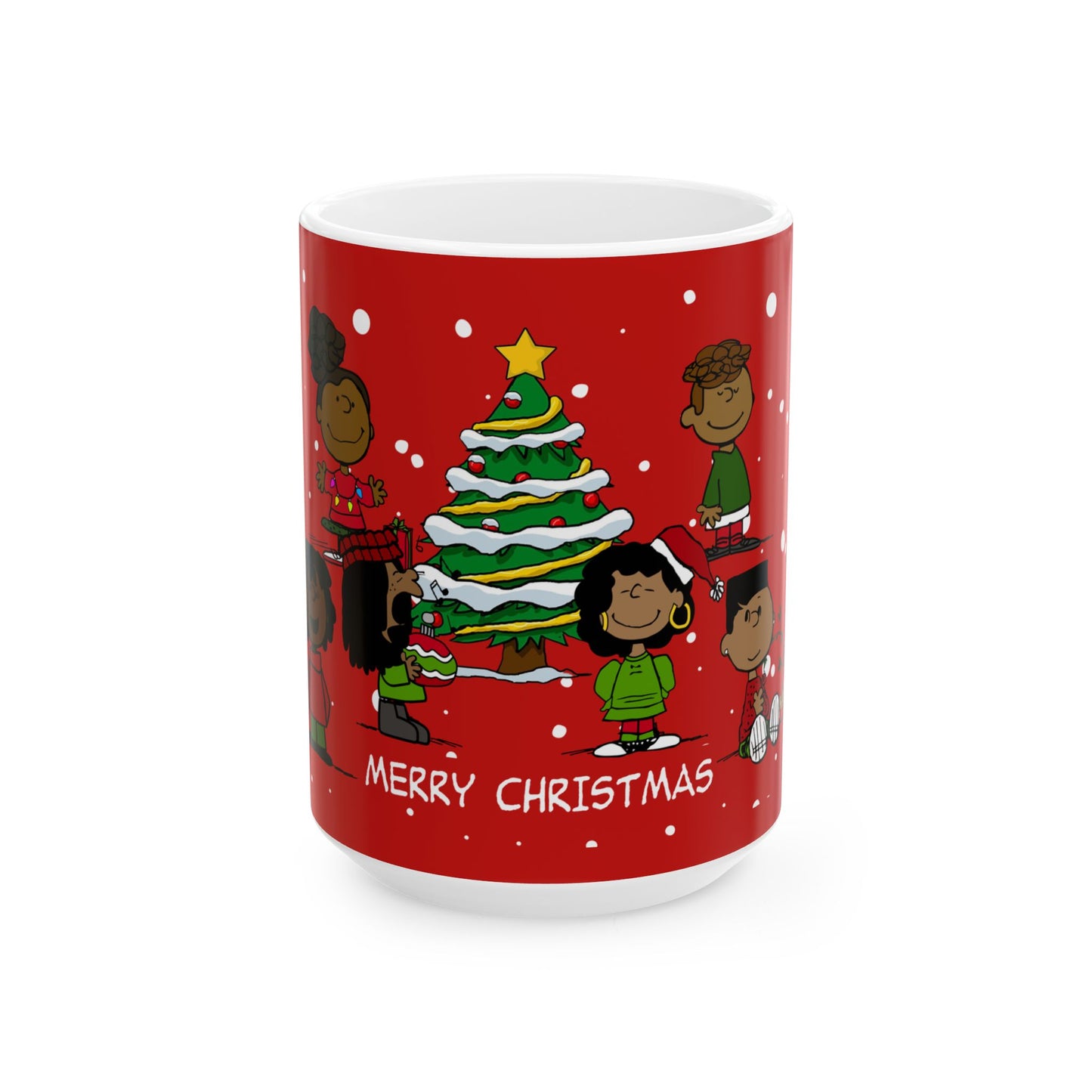 Black Charlie Brown Christmas Ceramic Mug, (11oz, 15oz)