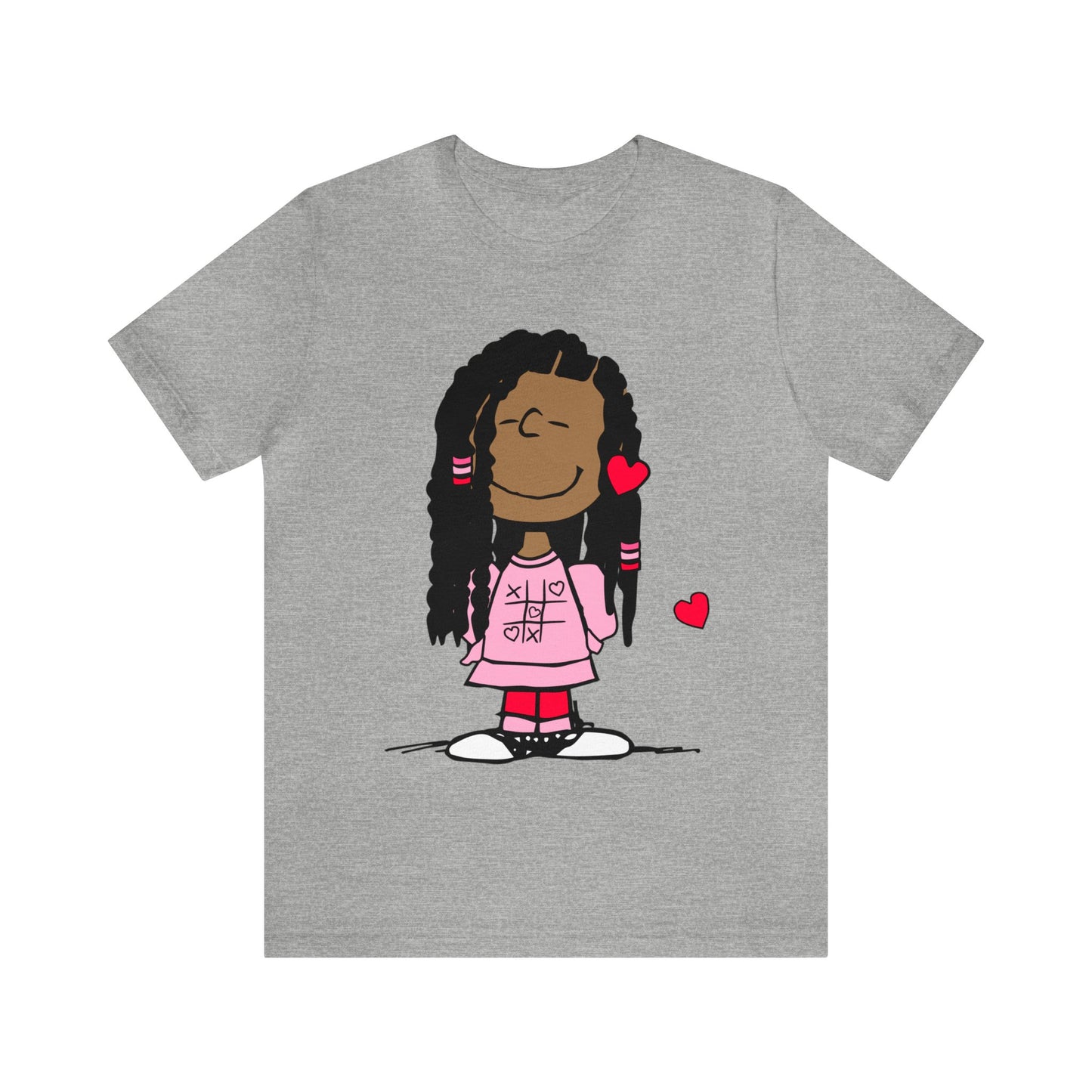 Black Charlie Brown Characters Valentine's Day Tee Shirt