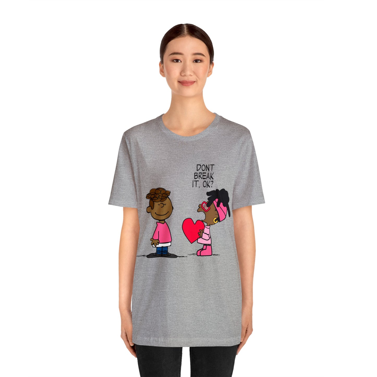 Black Charlie Brown Characters Valentine's Day Tee Shirt