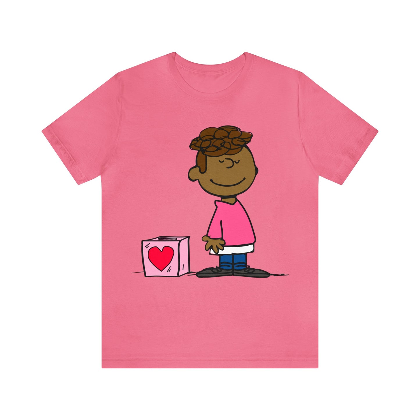 Black Charlie Brown Characters Valentine's Day Tee Shirt