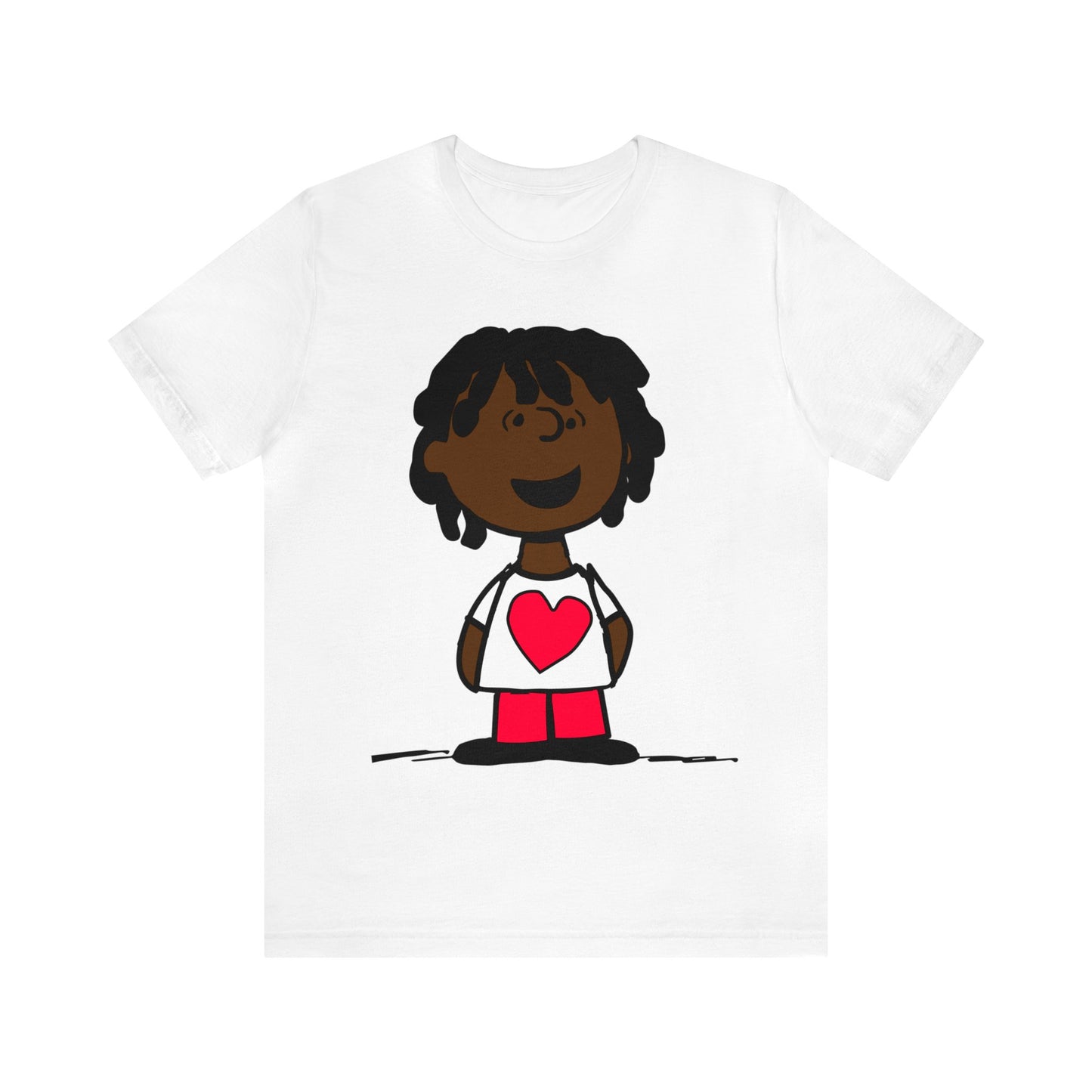 Black Charlie Brown Characters Valentine's Day Tee Shirt