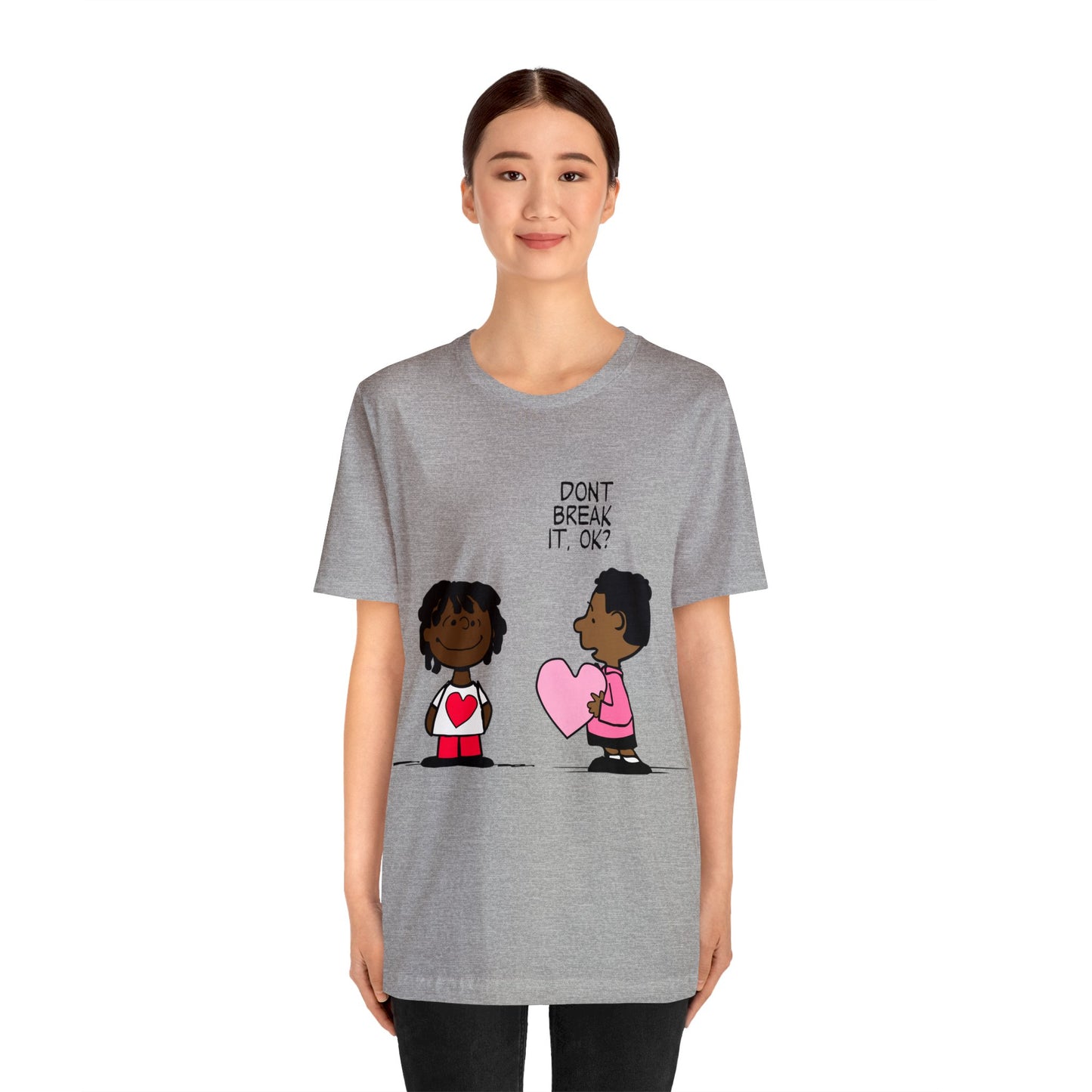 Black Charlie Brown Characters Valentine's Day Tee Shirt