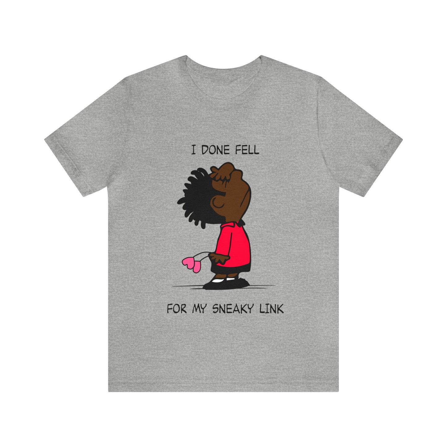 Black Charlie Brown Characters Valentine's Day Tee Shirt