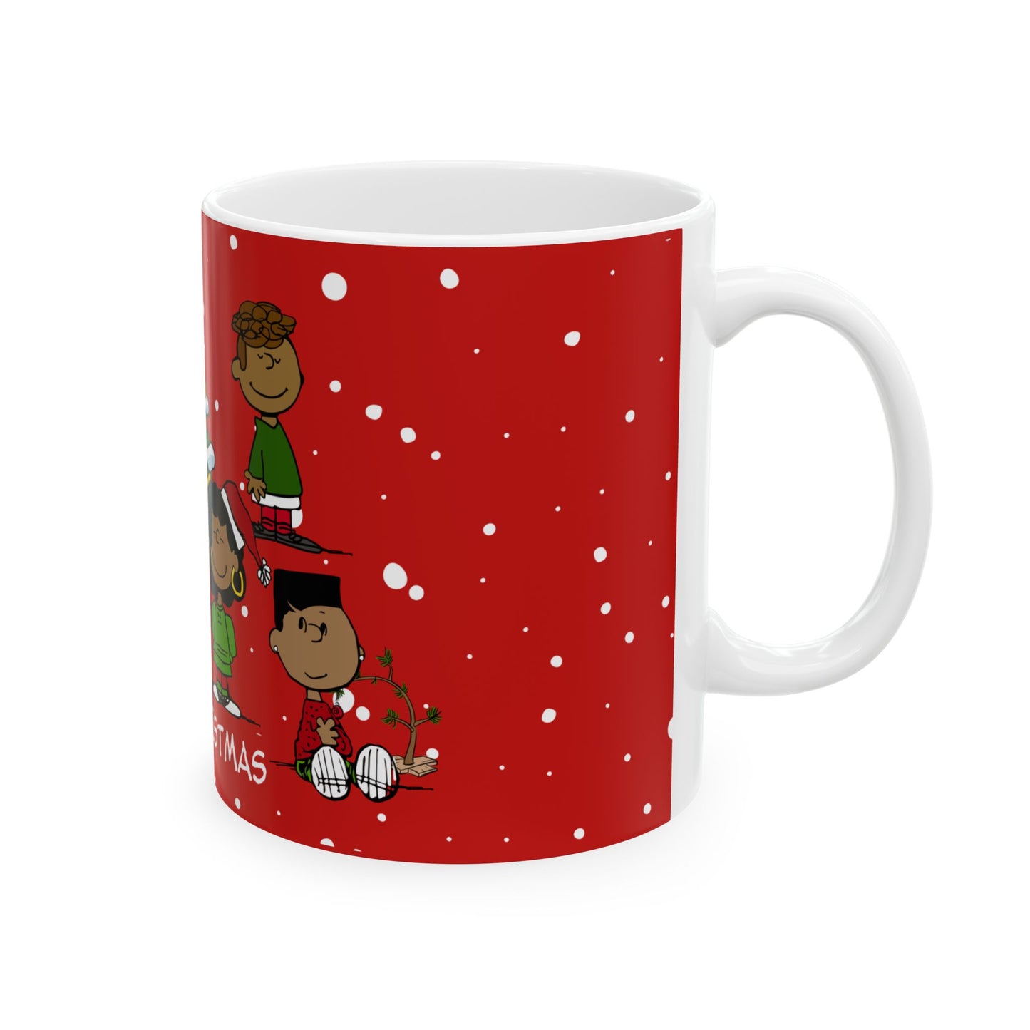Black Charlie Brown Christmas Ceramic Mug, (11oz, 15oz)