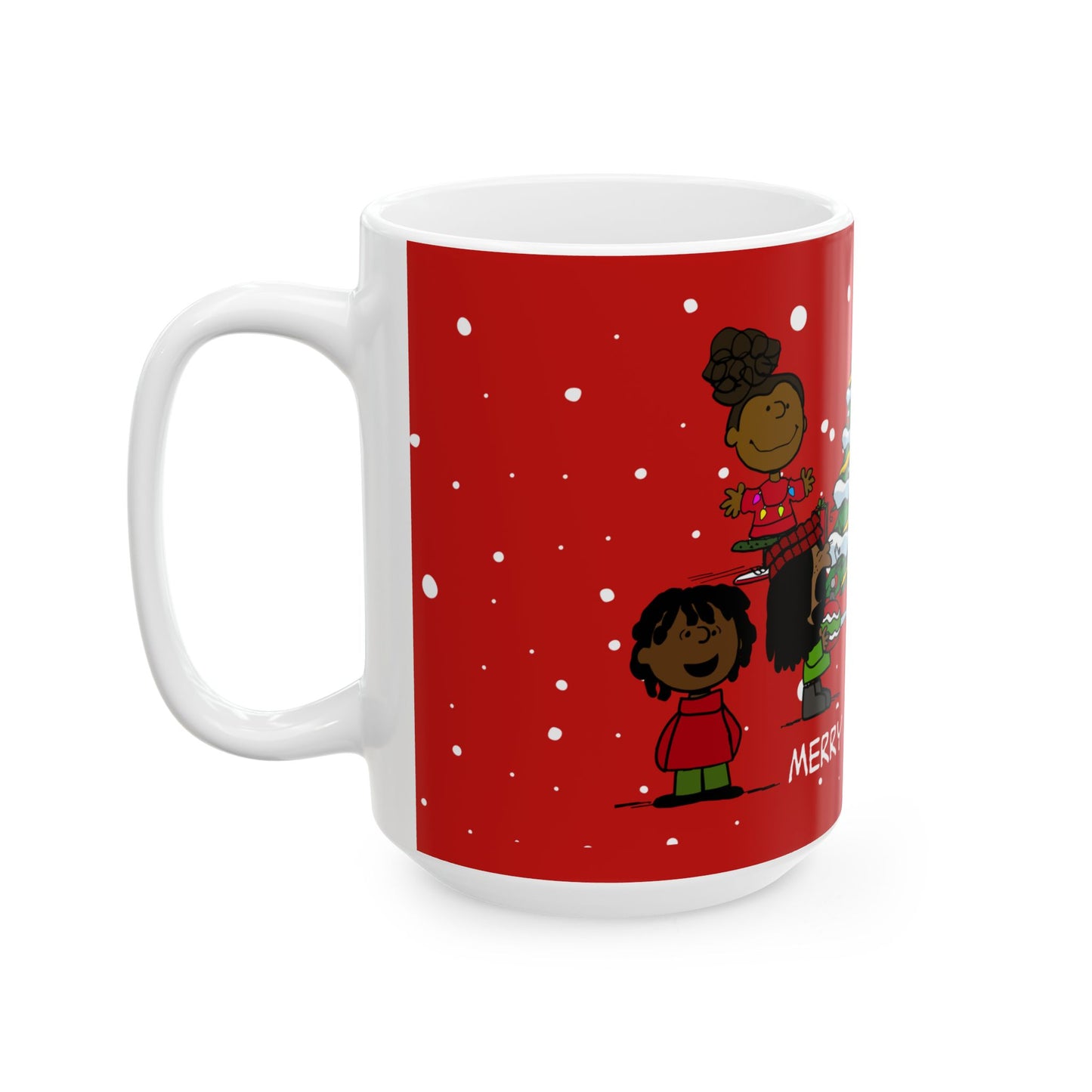 Black Charlie Brown Christmas Ceramic Mug, (11oz, 15oz)