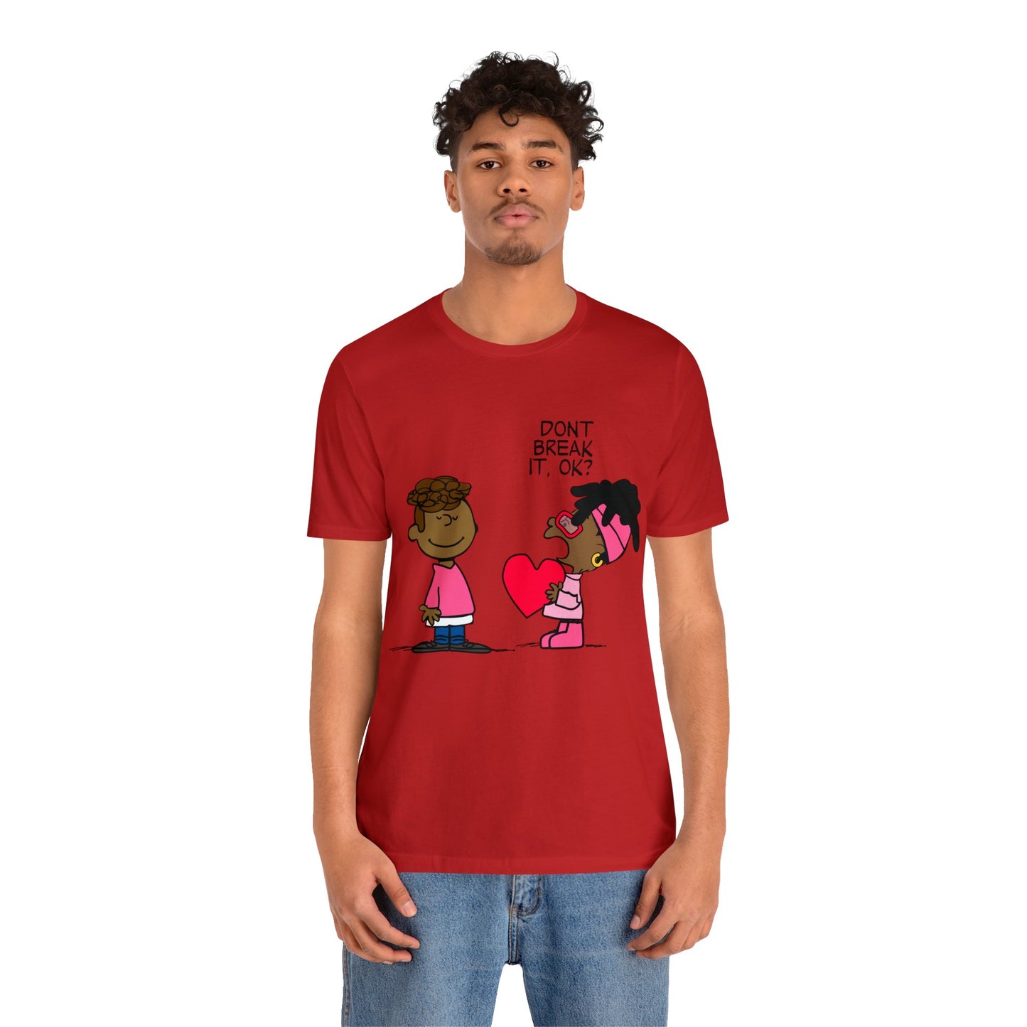 Black Charlie Brown Characters Valentine's Day Tee Shirt