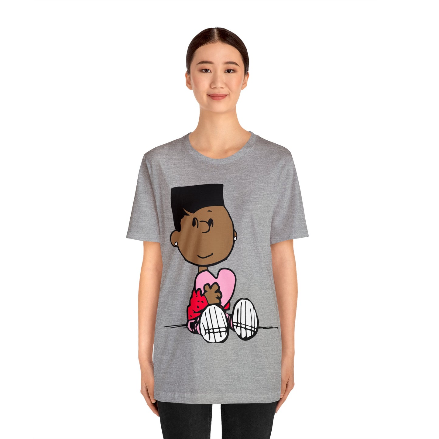 Black Charlie Brown Characters Valentine's Day Tee Shirt