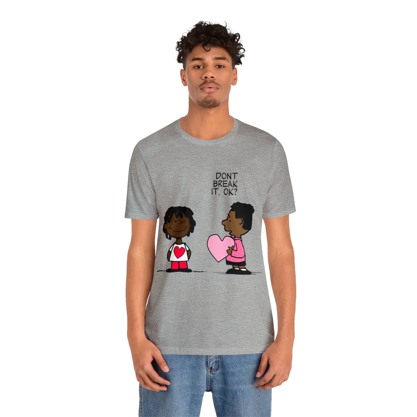 Black Charlie Brown Characters Valentine's Day Tee Shirt