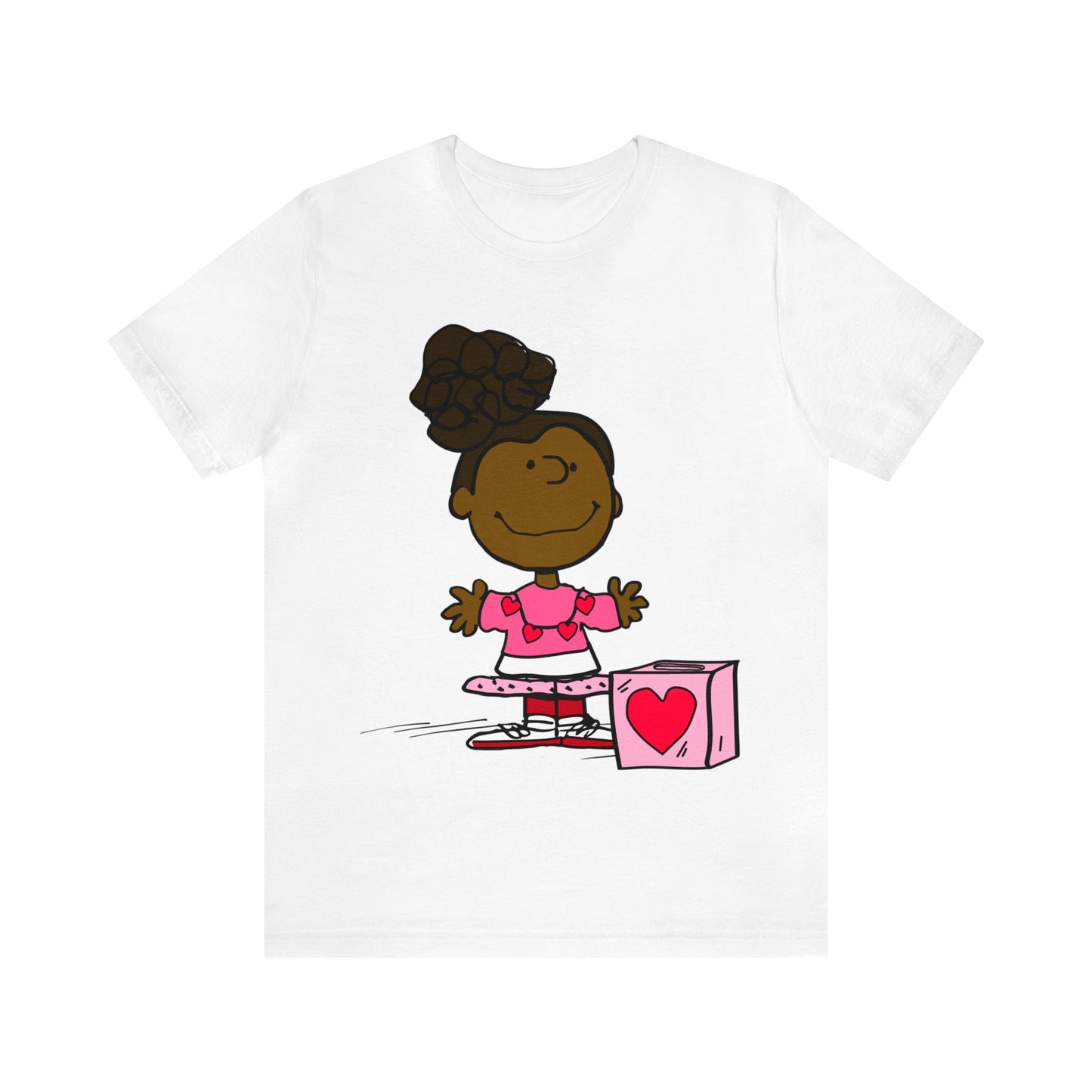 Black Charlie Brown Characters Valentine's Day Tee Shirt