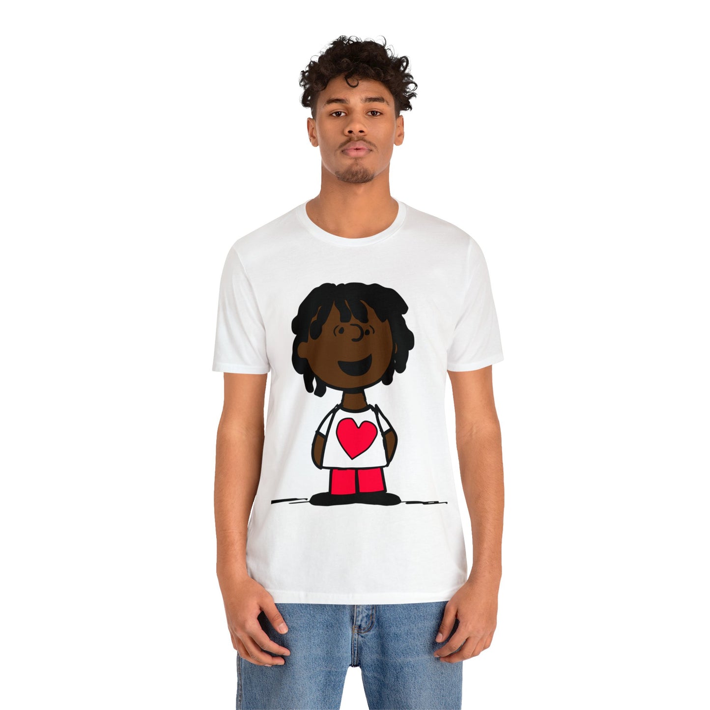 Black Charlie Brown Characters Valentine's Day Tee Shirt