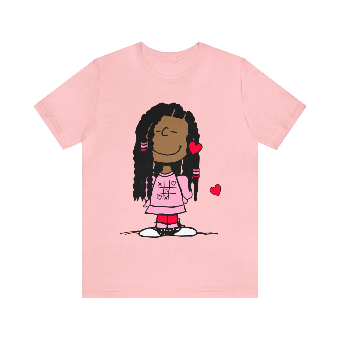 Black Charlie Brown Characters Valentine's Day Tee Shirt