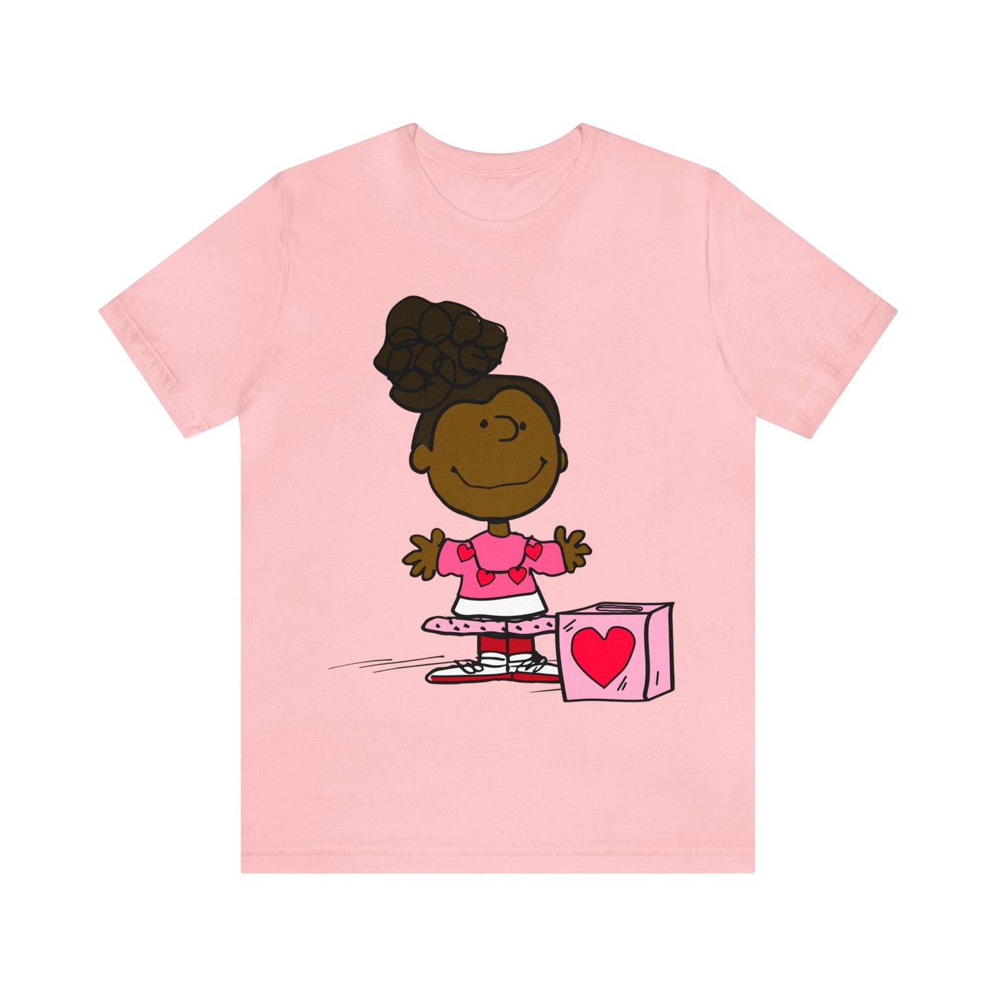 Black Charlie Brown Characters Valentine's Day Tee Shirt