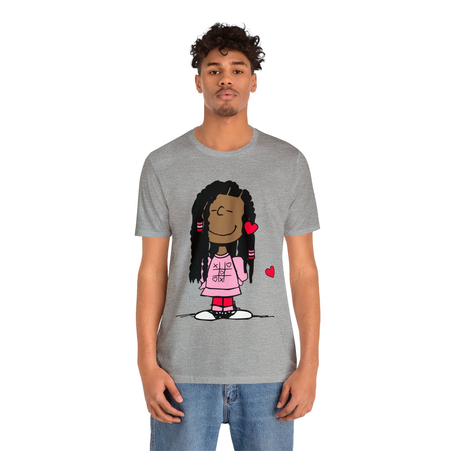 Black Charlie Brown Characters Valentine's Day Tee Shirt