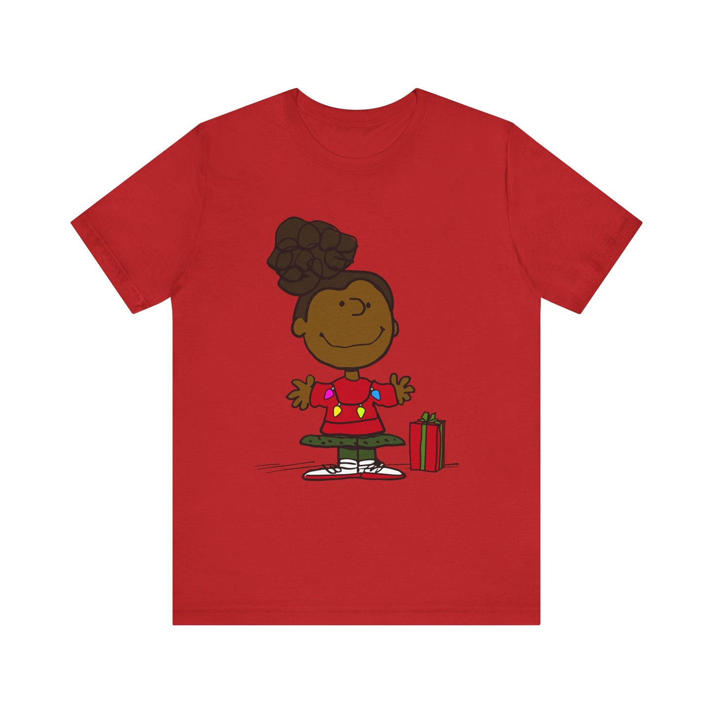 Black Charlie Brown Characters Christmas Tee Shirt