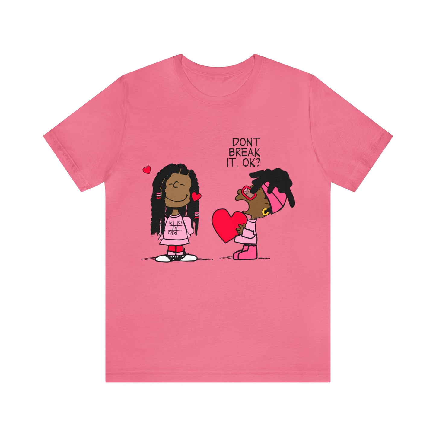 Black Charlie Brown Characters Valentine's Day Tee Shirt