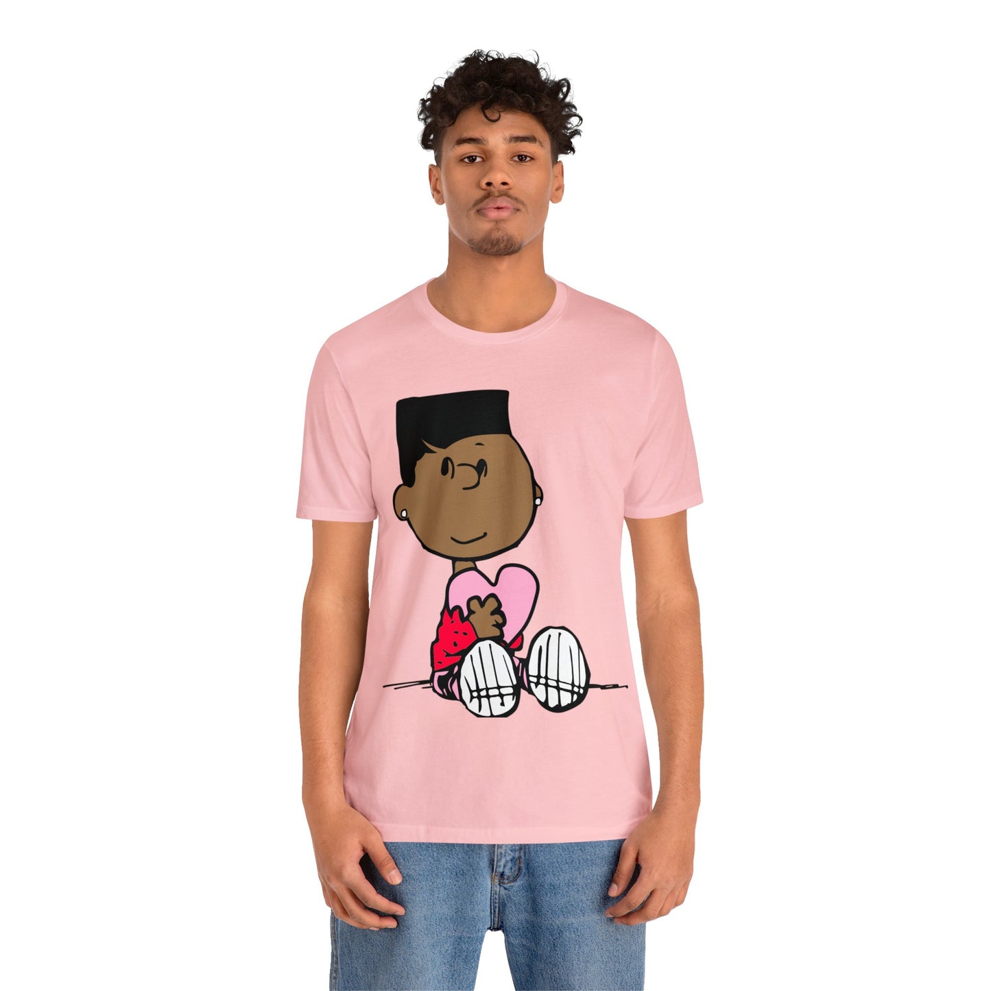 Black Charlie Brown Characters Valentine's Day Tee Shirt