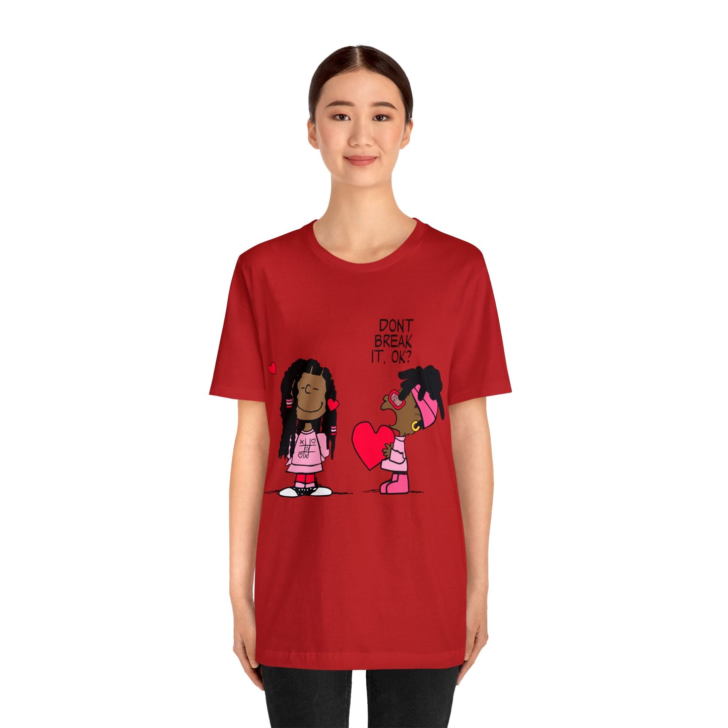 Black Charlie Brown Characters Valentine's Day Tee Shirt