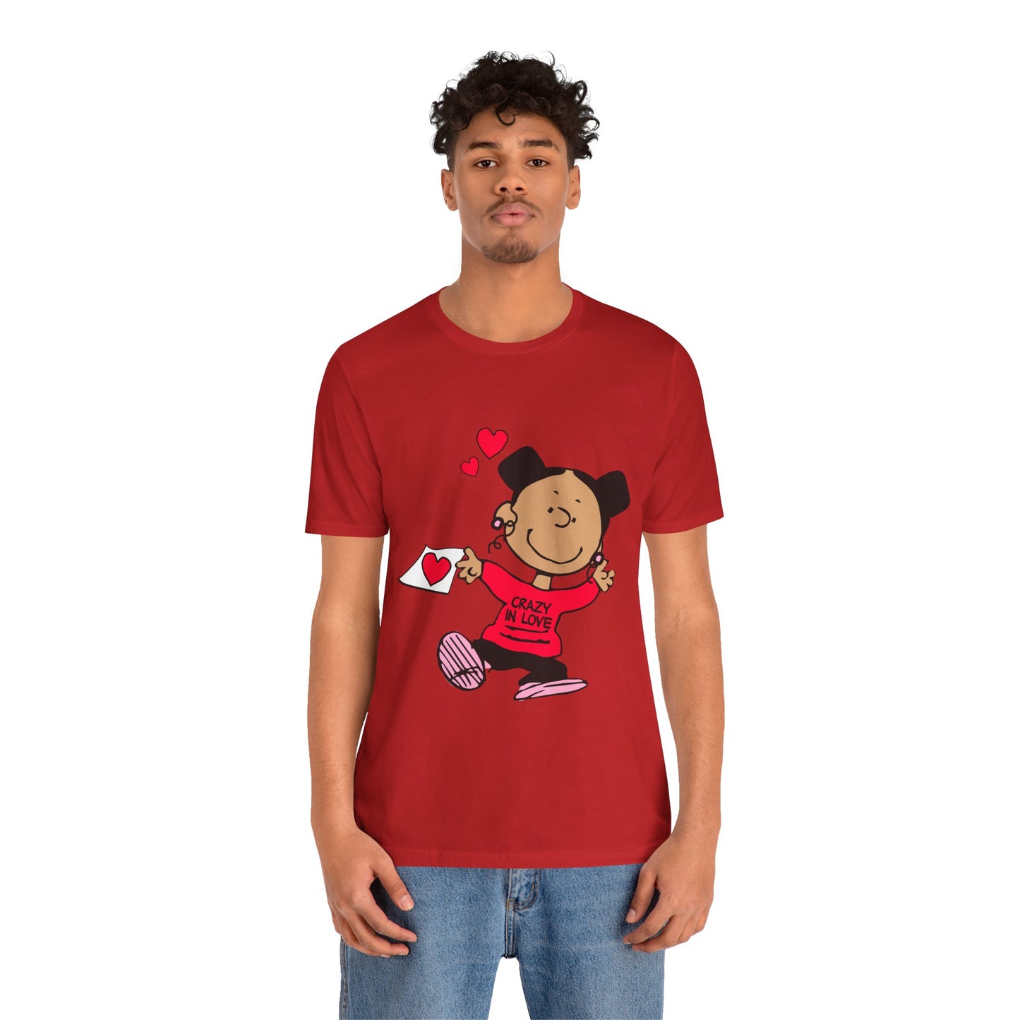 Black Charlie Brown Characters Valentine's Day Tee Shirt