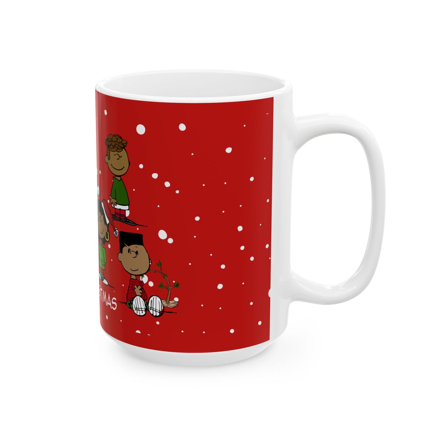 Black Charlie Brown Christmas Ceramic Mug, (11oz, 15oz)