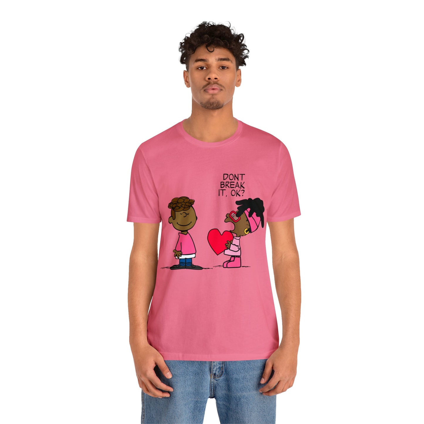 Black Charlie Brown Characters Valentine's Day Tee Shirt