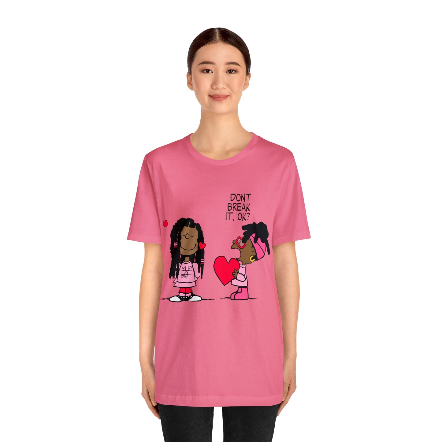 Black Charlie Brown Characters Valentine's Day Tee Shirt