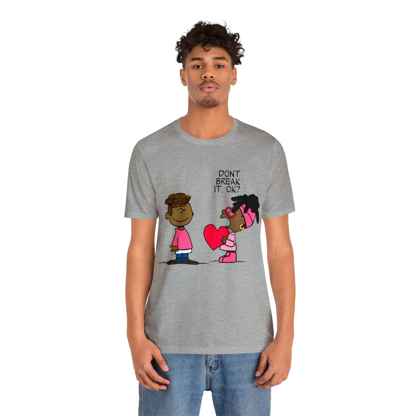 Black Charlie Brown Characters Valentine's Day Tee Shirt