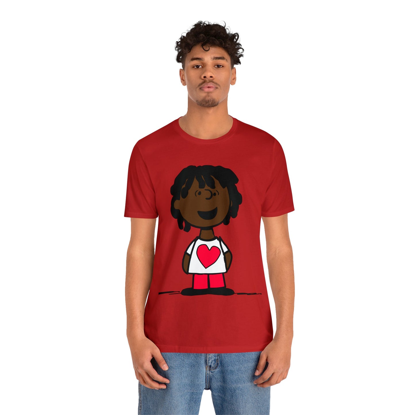 Black Charlie Brown Characters Valentine's Day Tee Shirt