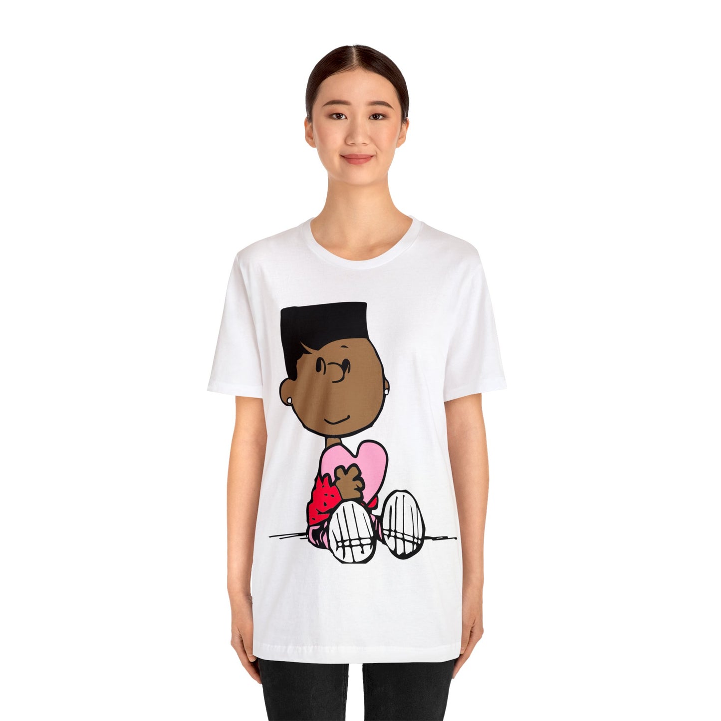 Black Charlie Brown Characters Valentine's Day Tee Shirt