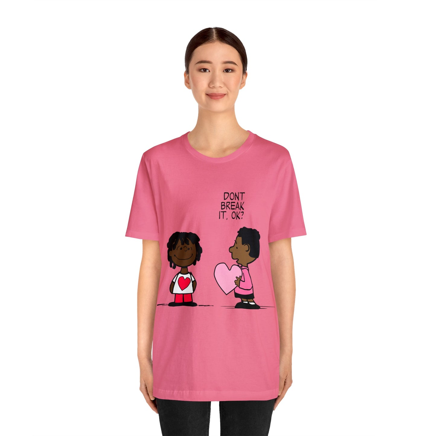 Black Charlie Brown Characters Valentine's Day Tee Shirt