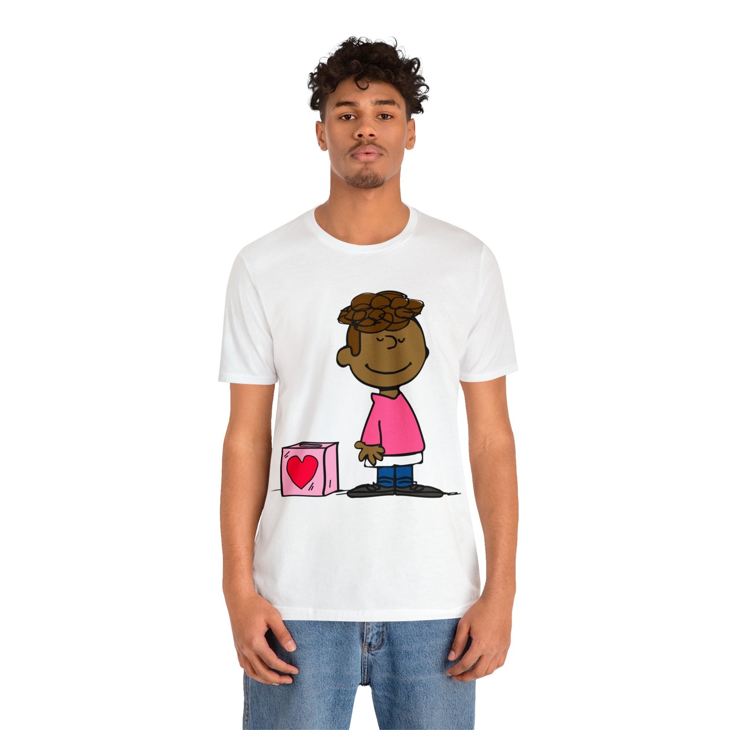 Black Charlie Brown Characters Valentine's Day Tee Shirt