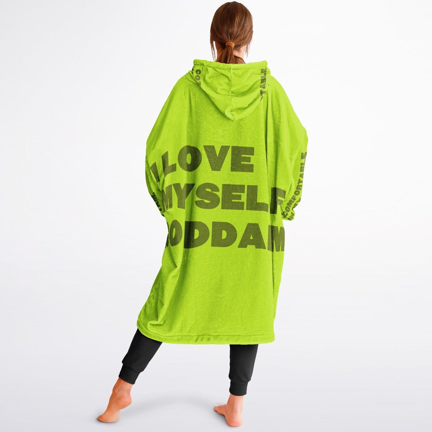 Cozy Lyrics Hoodie Blanket | Snug Hoodie Green