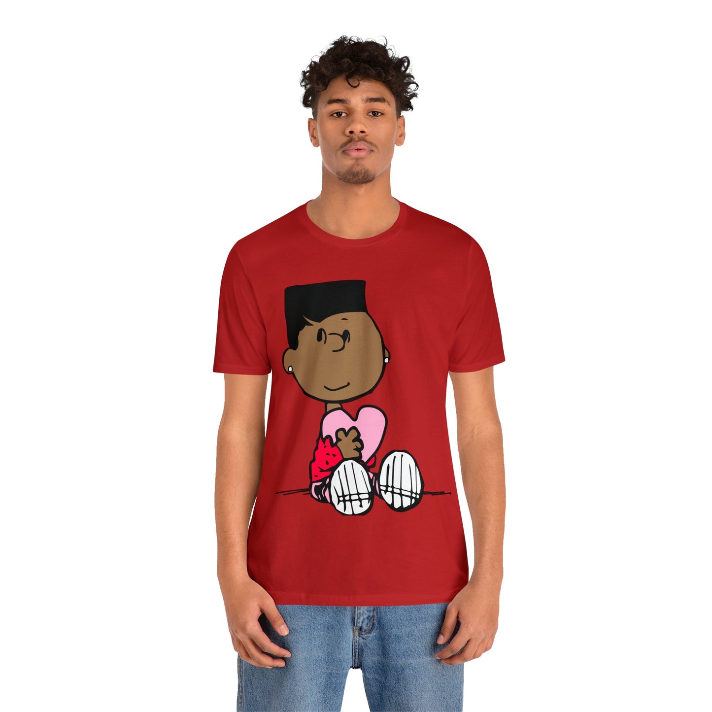 Black Charlie Brown Characters Valentine's Day Tee Shirt