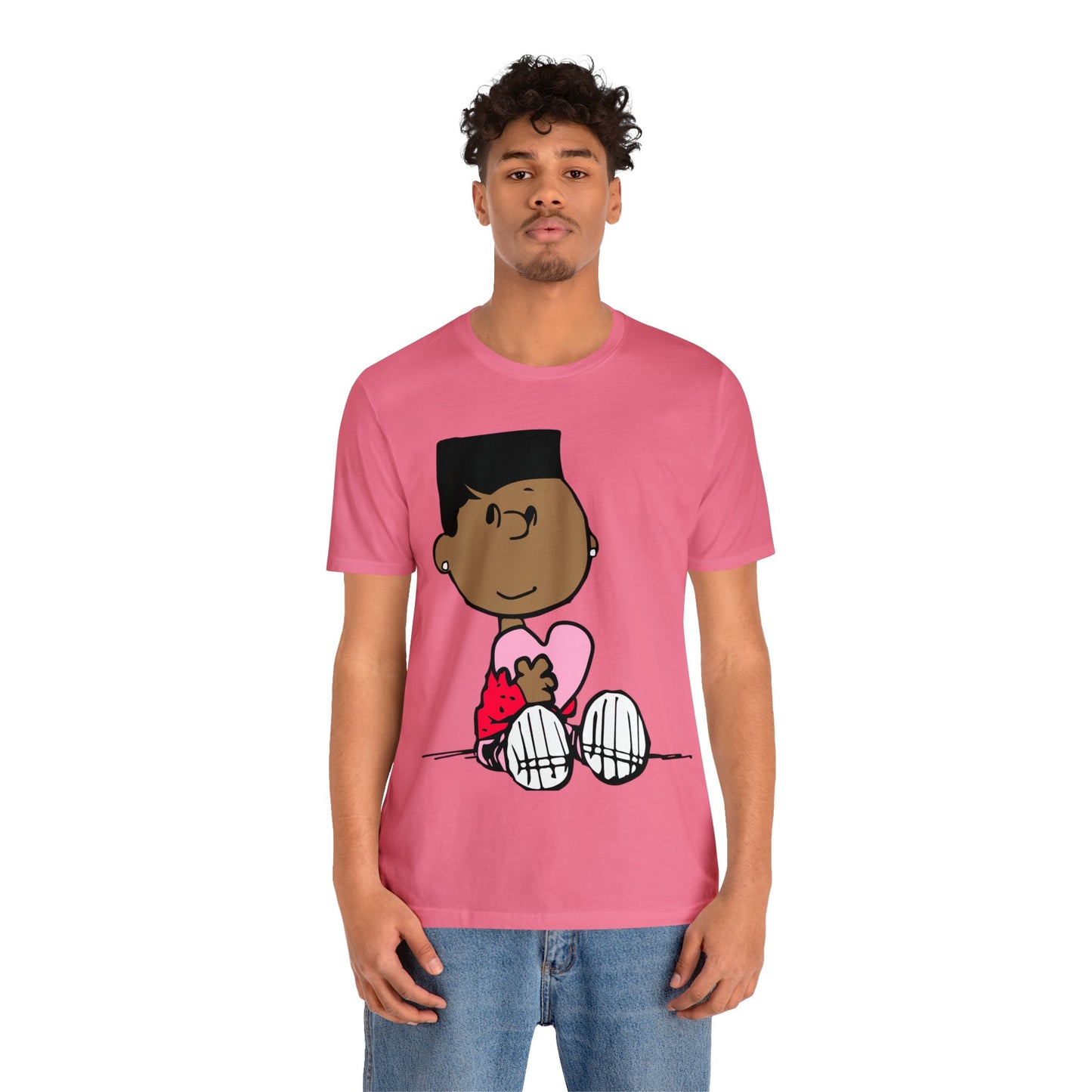 Black Charlie Brown Characters Valentine's Day Tee Shirt