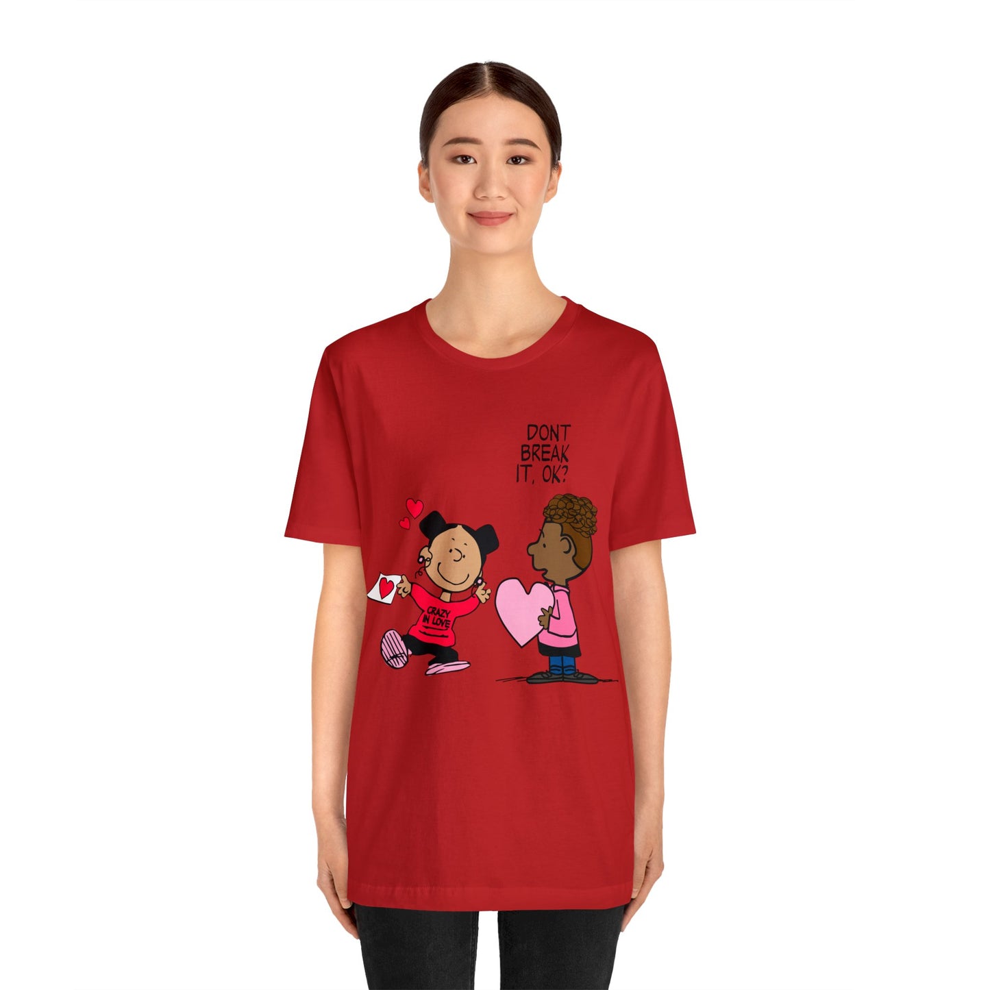 Black Charlie Brown Characters Valentine's Day Tee Shirt