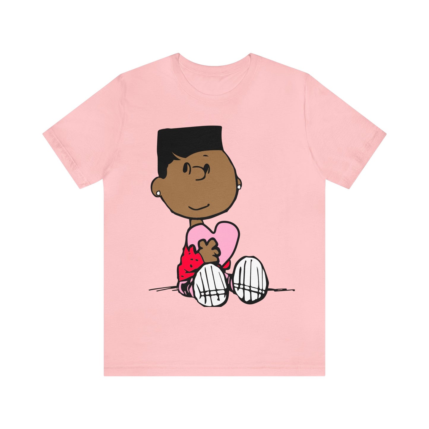 Black Charlie Brown Characters Valentine's Day Tee Shirt