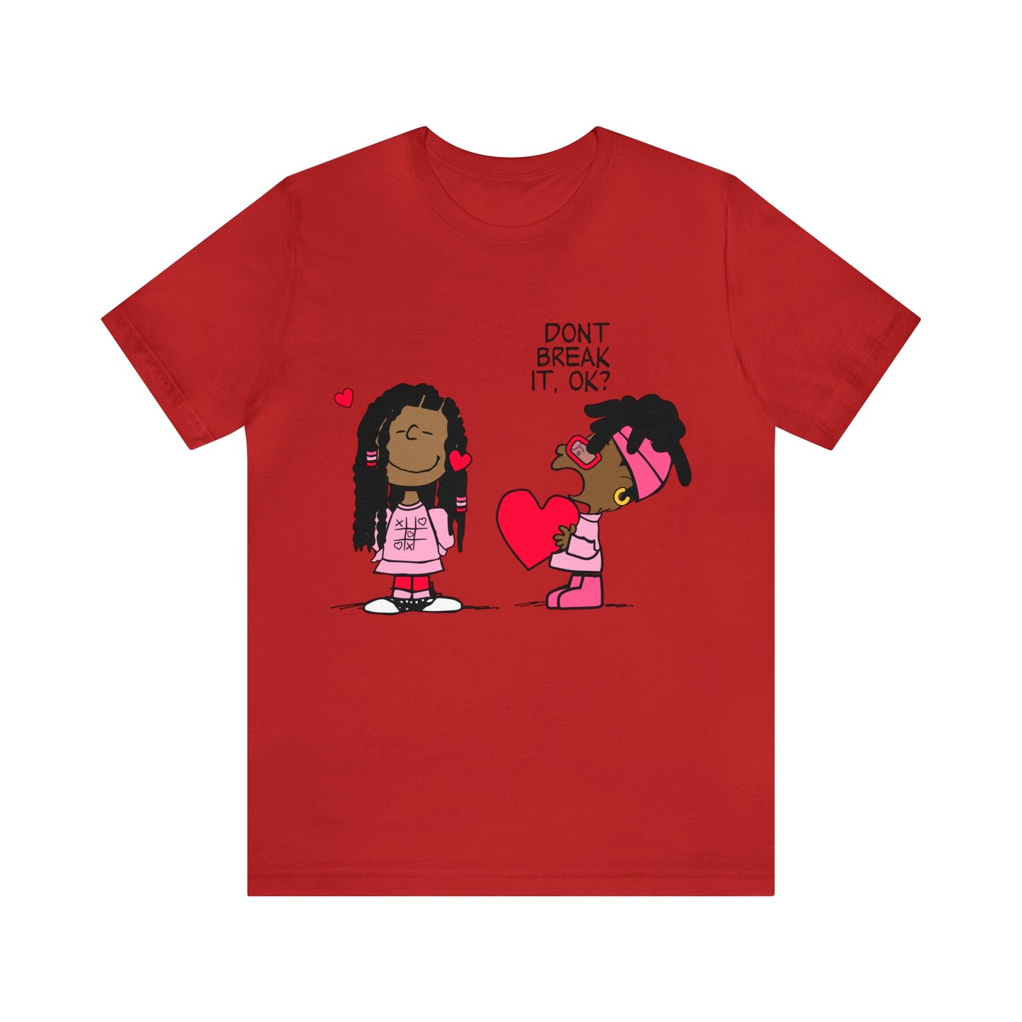 Black Charlie Brown Characters Valentine's Day Tee Shirt