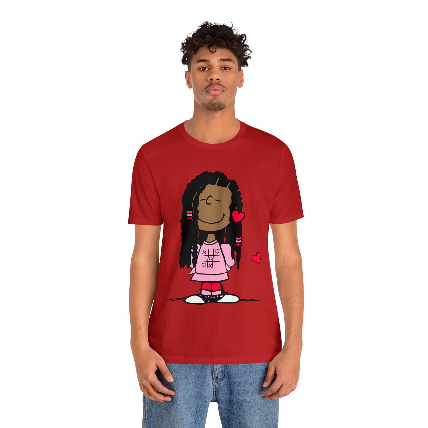 Black Charlie Brown Characters Valentine's Day Tee Shirt