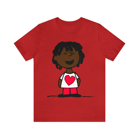 Black Charlie Brown Characters Valentine's Day Tee Shirt