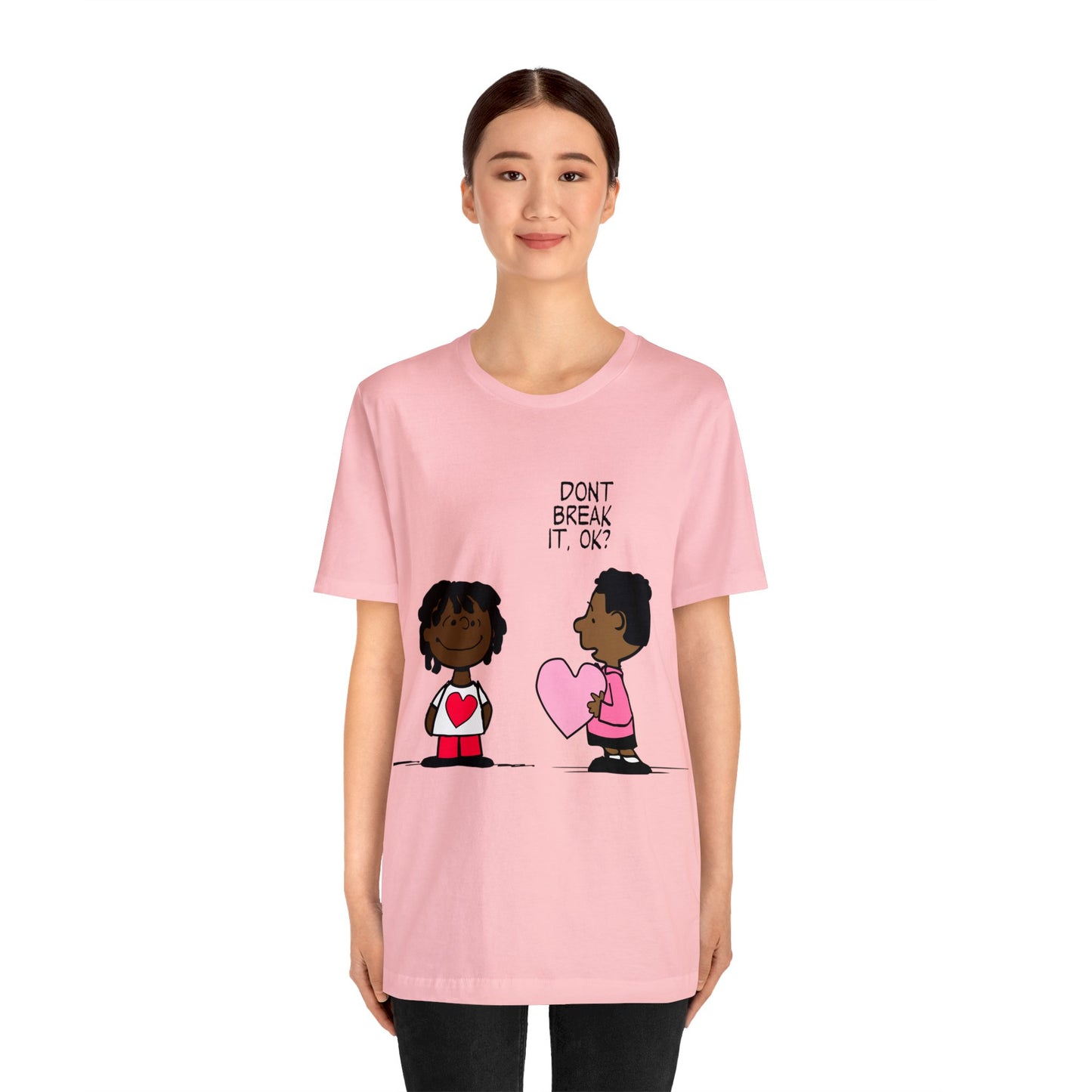 Black Charlie Brown Characters Valentine's Day Tee Shirt