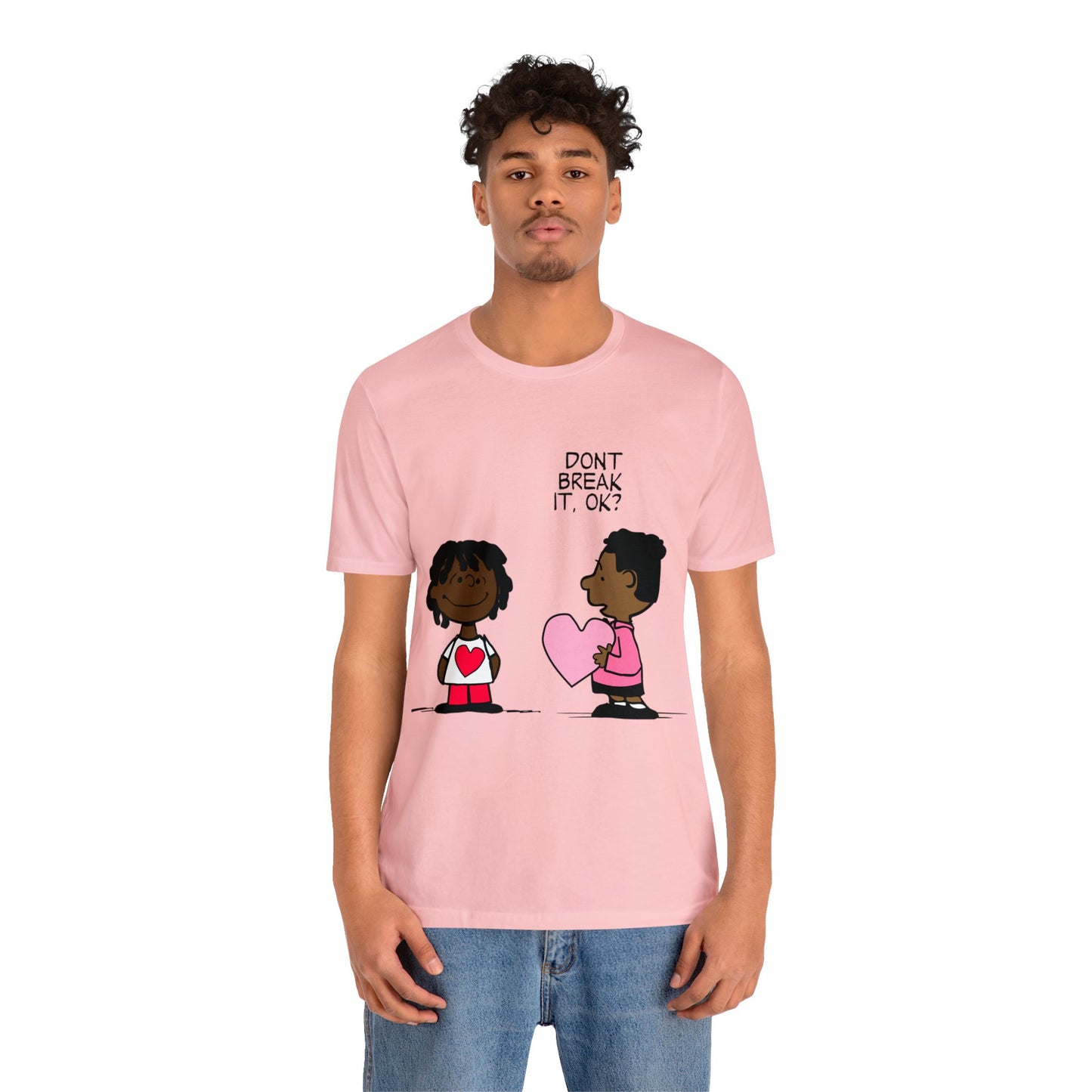 Black Charlie Brown Characters Valentine's Day Tee Shirt