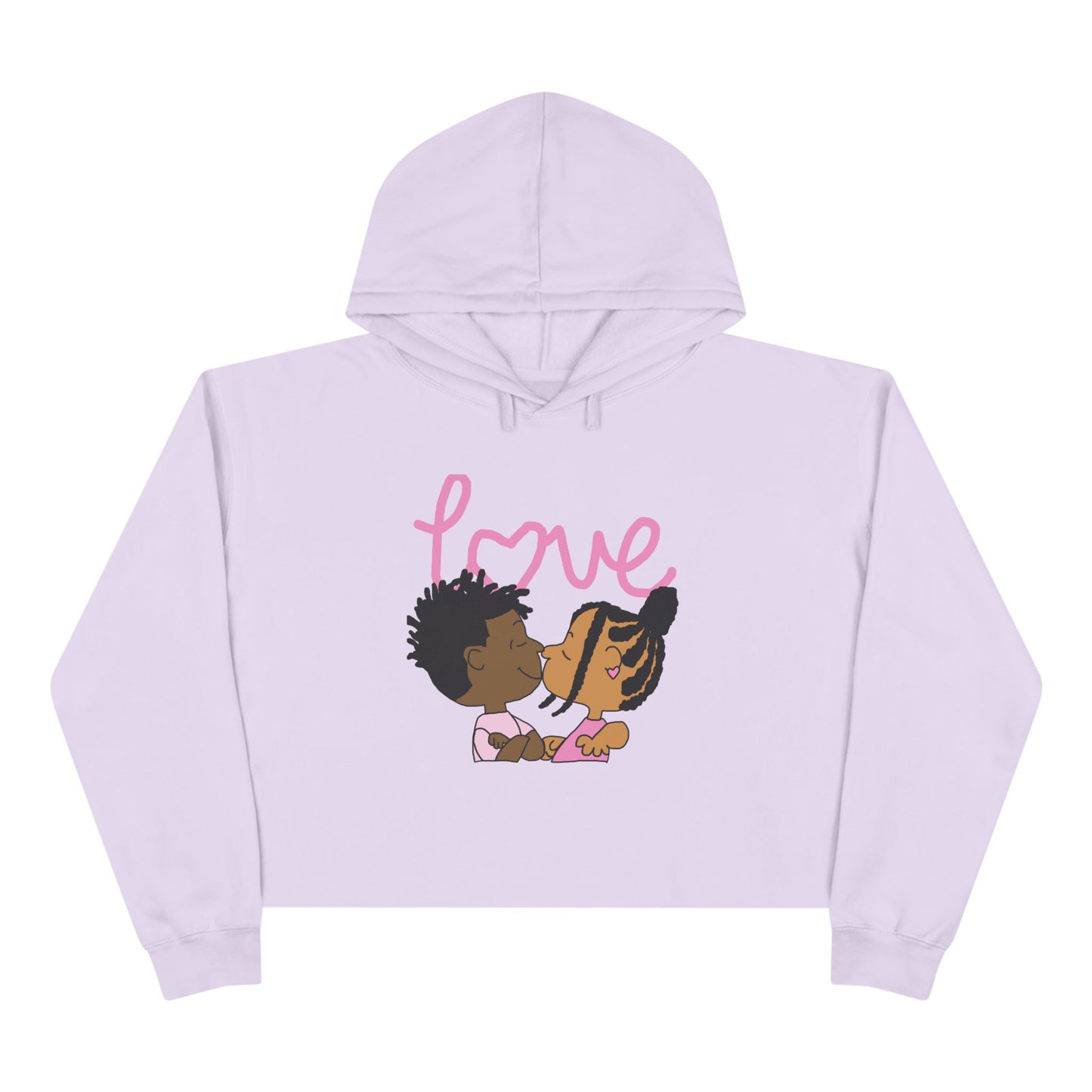 Keisha & The Gang | Black Charlie Brown Characters Valentine's Day Cropped Hoodie