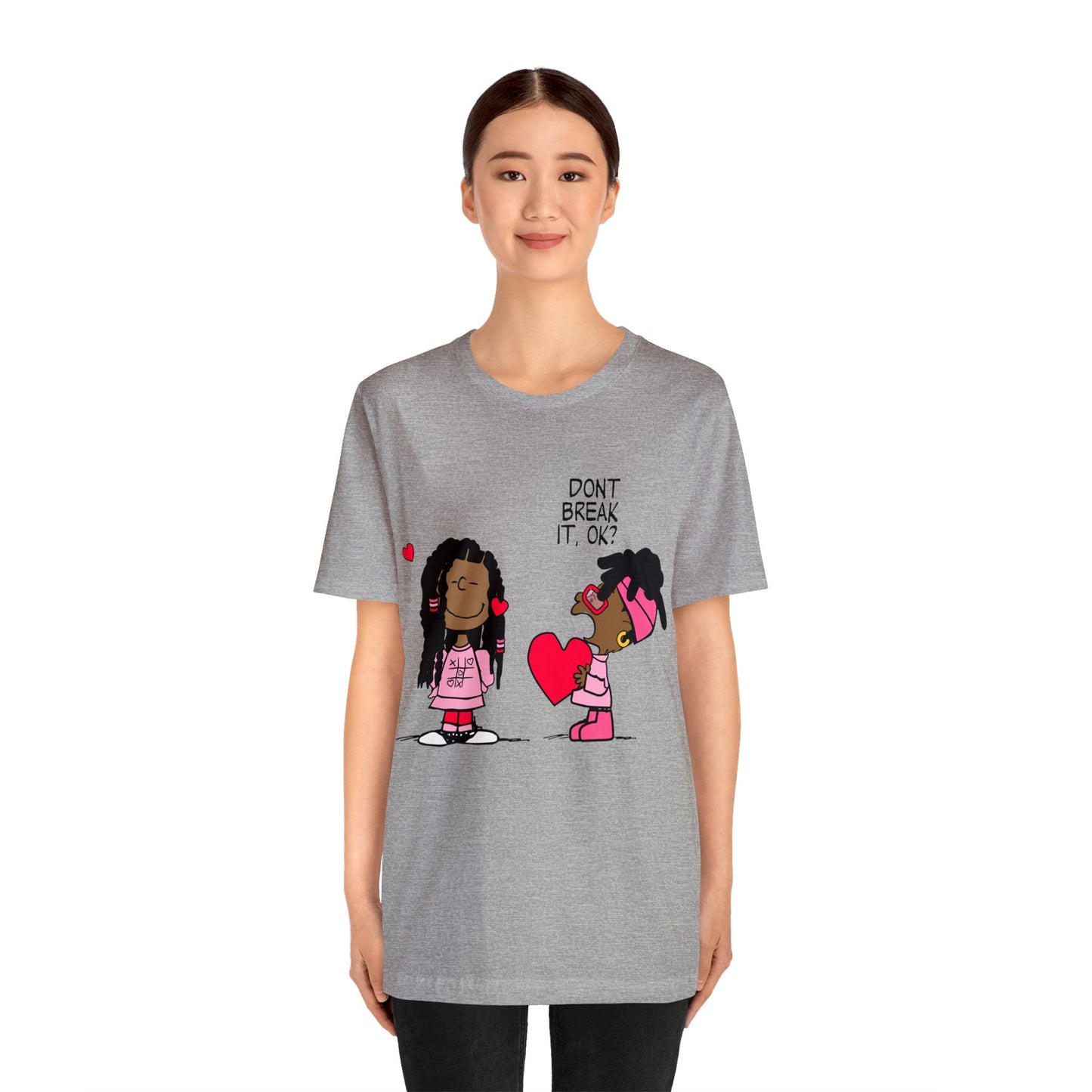 Black Charlie Brown Characters Valentine's Day Tee Shirt