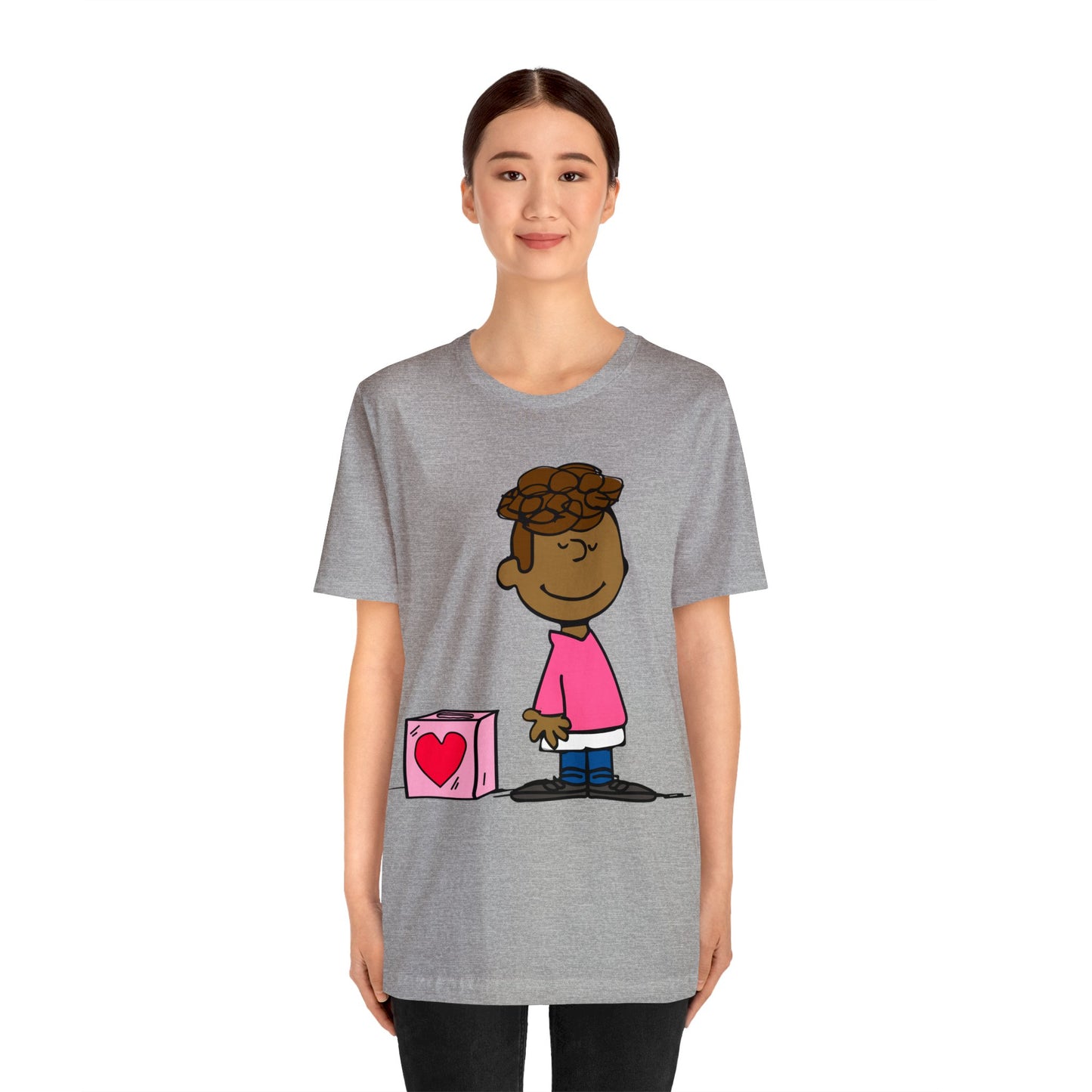 Black Charlie Brown Characters Valentine's Day Tee Shirt