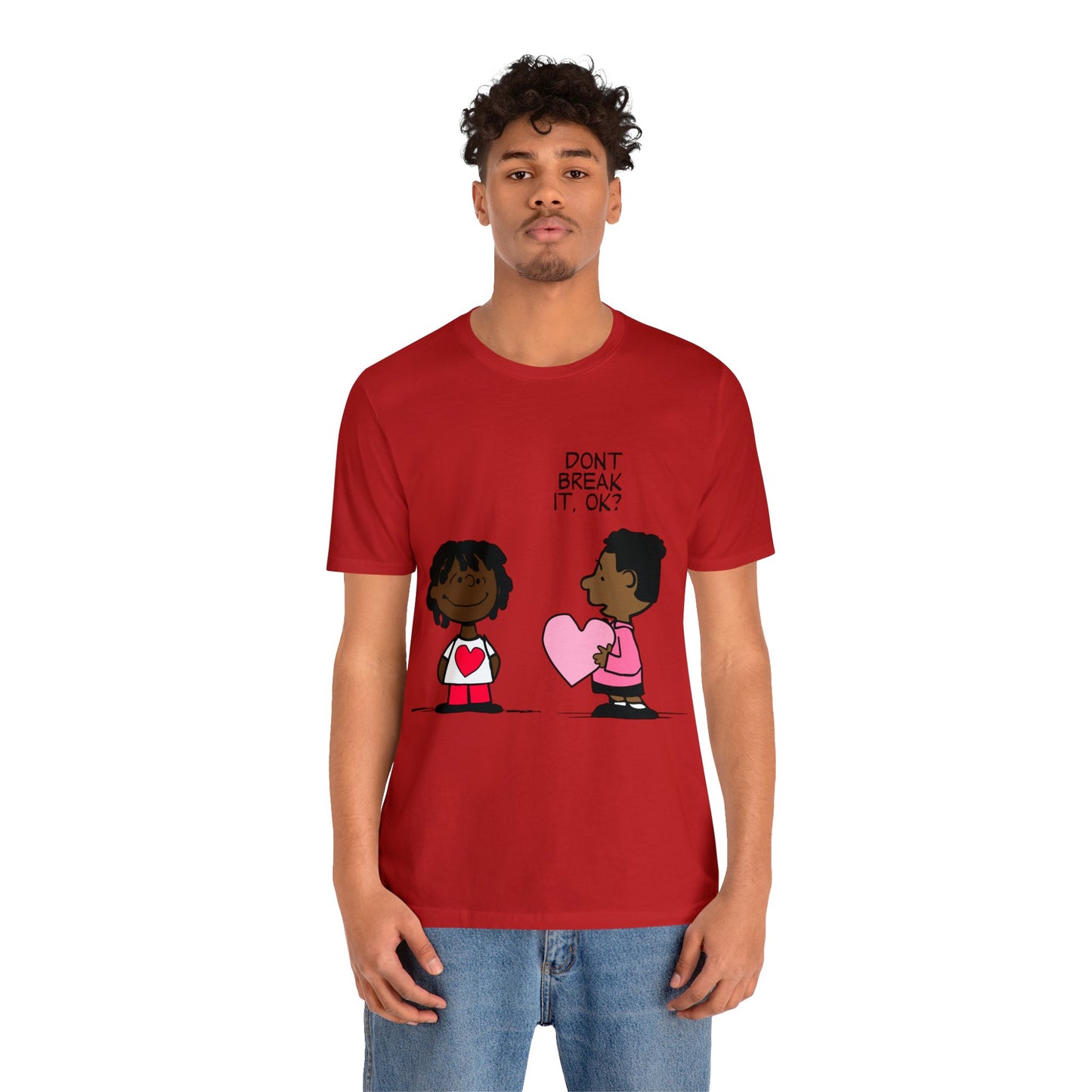 Black Charlie Brown Characters Valentine's Day Tee Shirt