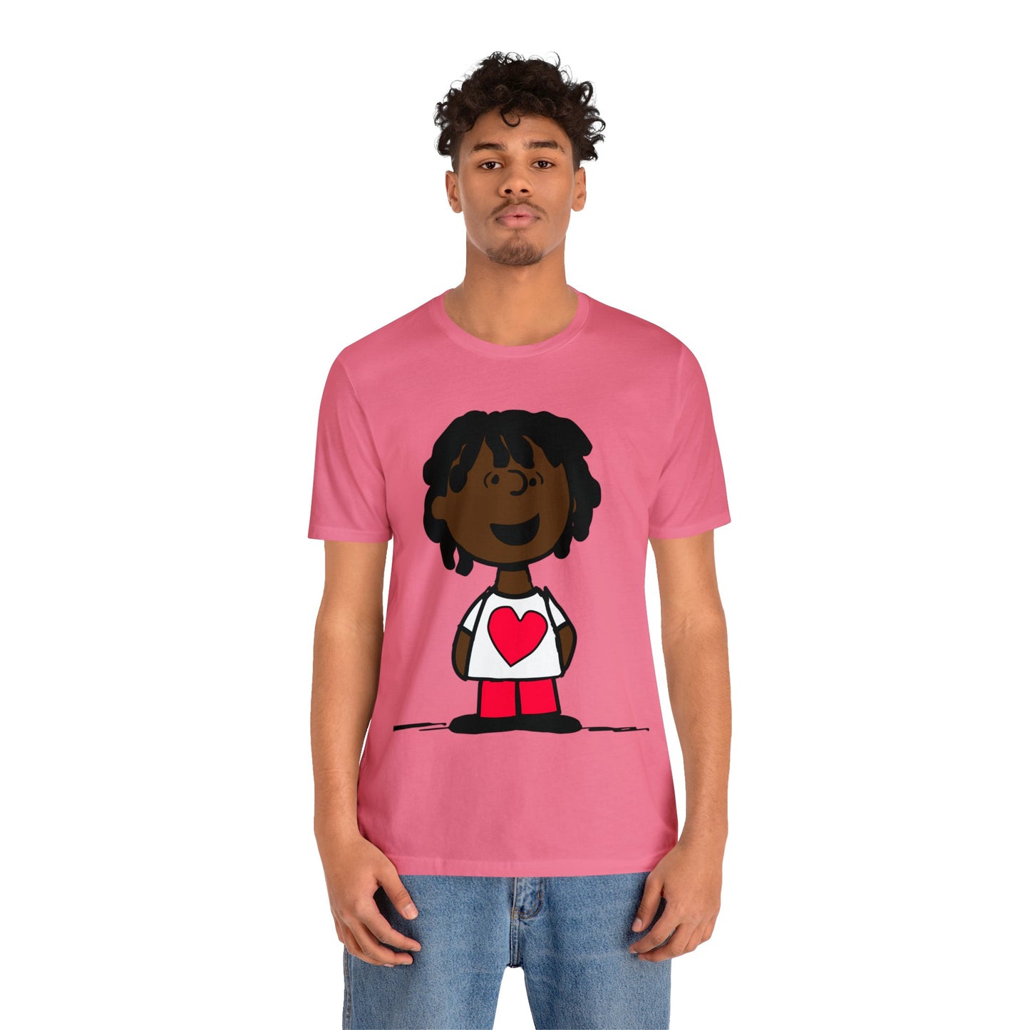 Black Charlie Brown Characters Valentine's Day Tee Shirt