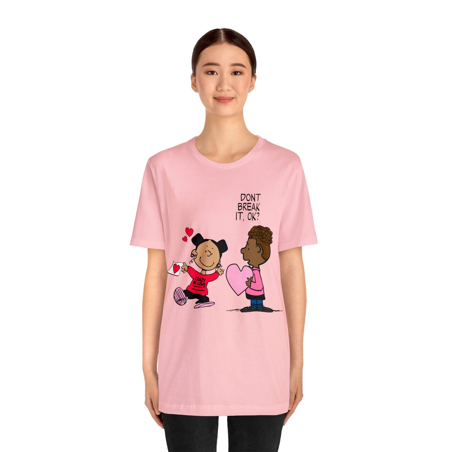 Black Charlie Brown Characters Valentine's Day Tee Shirt